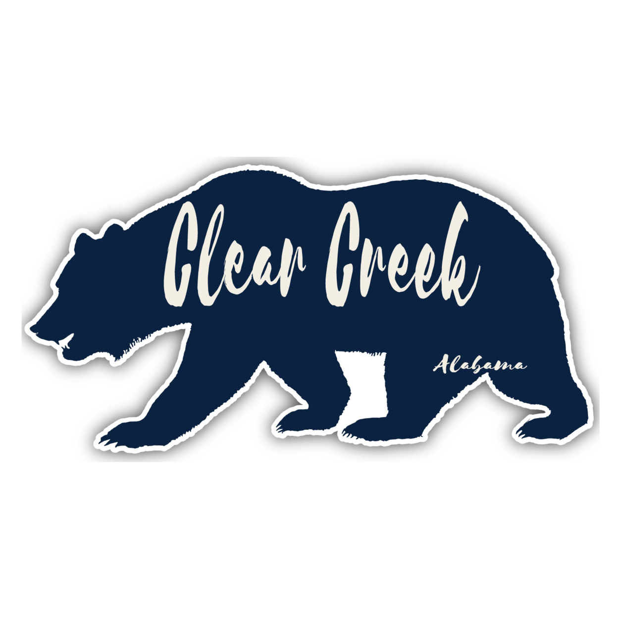 Clear Creek Alabama Souvenir Decorative Stickers (Choose Theme And Size) - Single Unit, 8-Inch, Bear