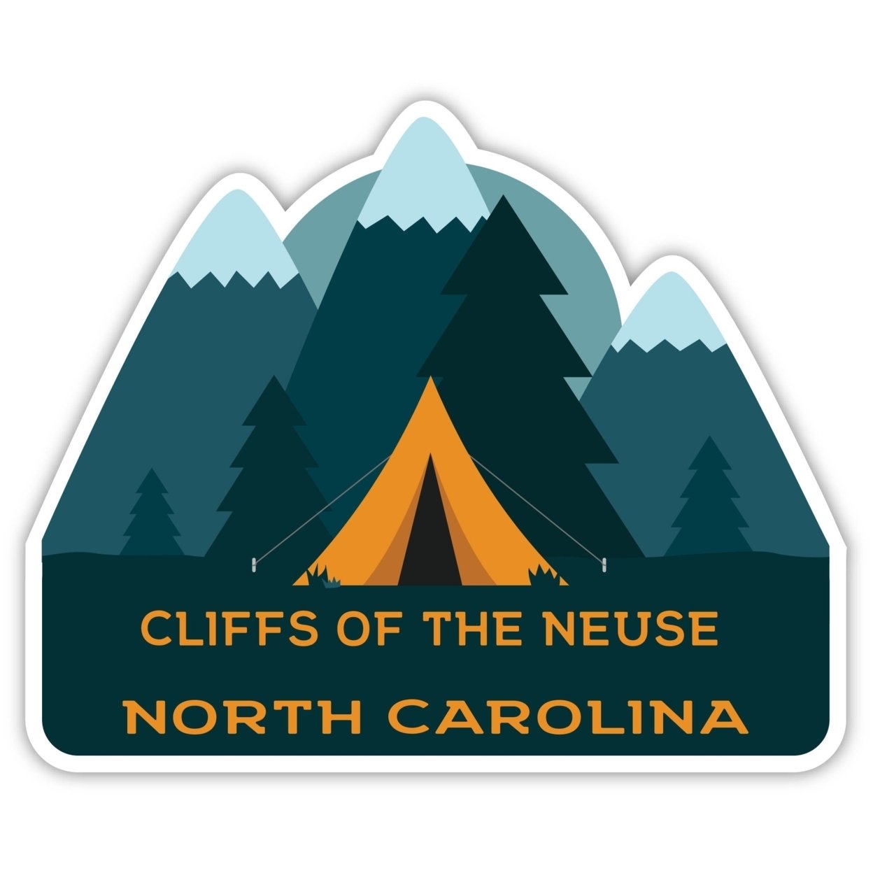 Cliffs Of The Neuse North Carolina Souvenir Decorative Stickers (Choose Theme And Size) - 4-Pack, 6-Inch, Tent