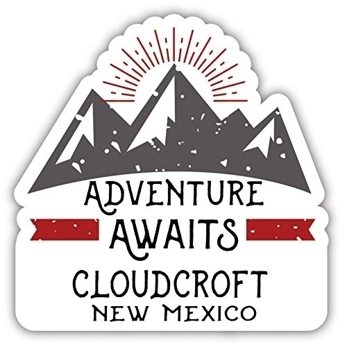 Cloudcroft New Mexico Souvenir Decorative Stickers (Choose Theme And Size) - 4-Pack, 8-Inch, Adventures Awaits