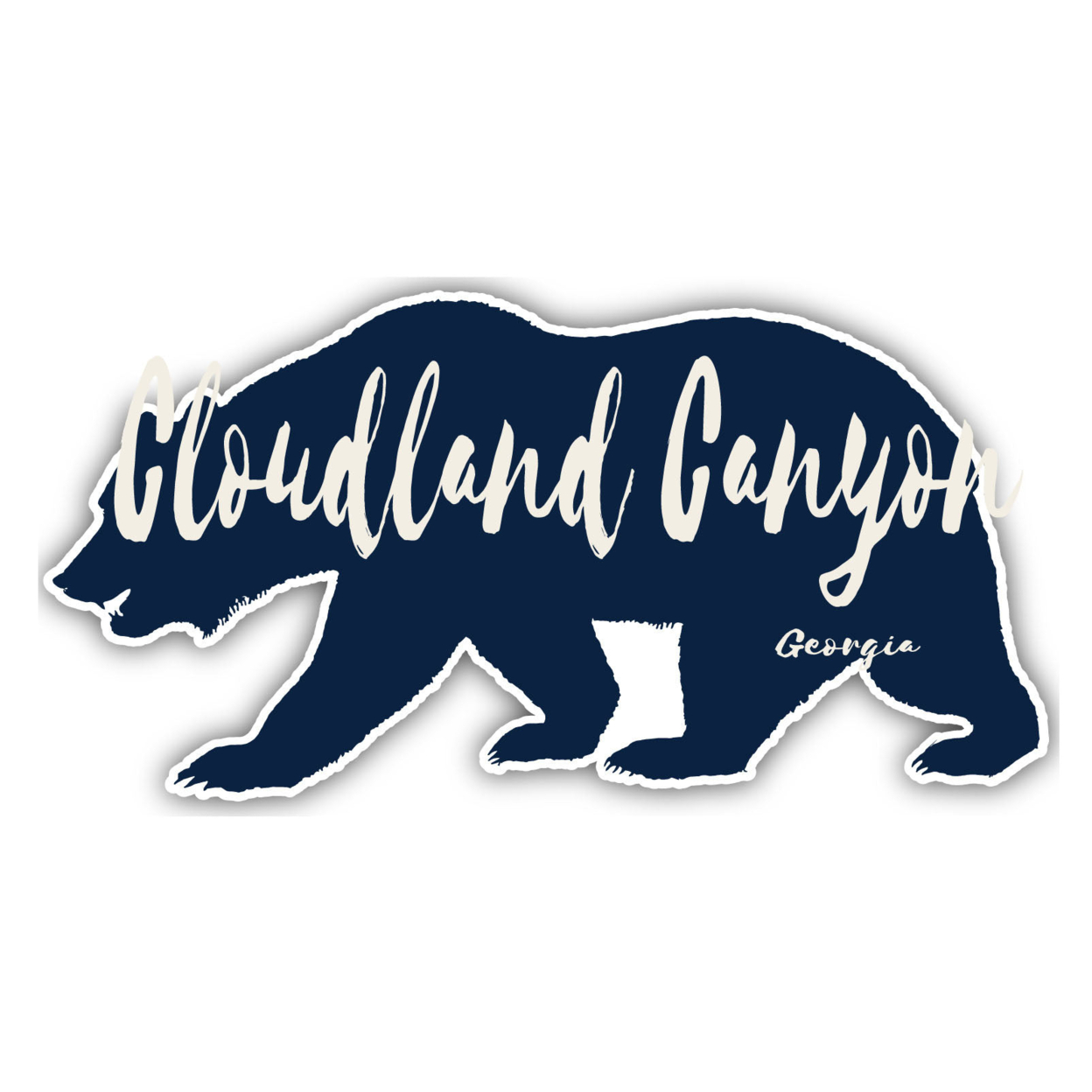 Cloudland Canyon Georgia Souvenir Decorative Stickers (Choose Theme And Size) - 4-Pack, 12-Inch, Bear