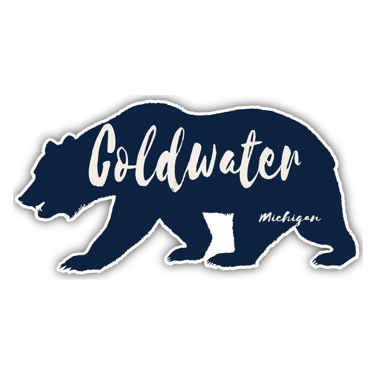 Coldwater Michigan Souvenir Decorative Stickers (Choose Theme And Size) - 4-Pack, 6-Inch, Bear