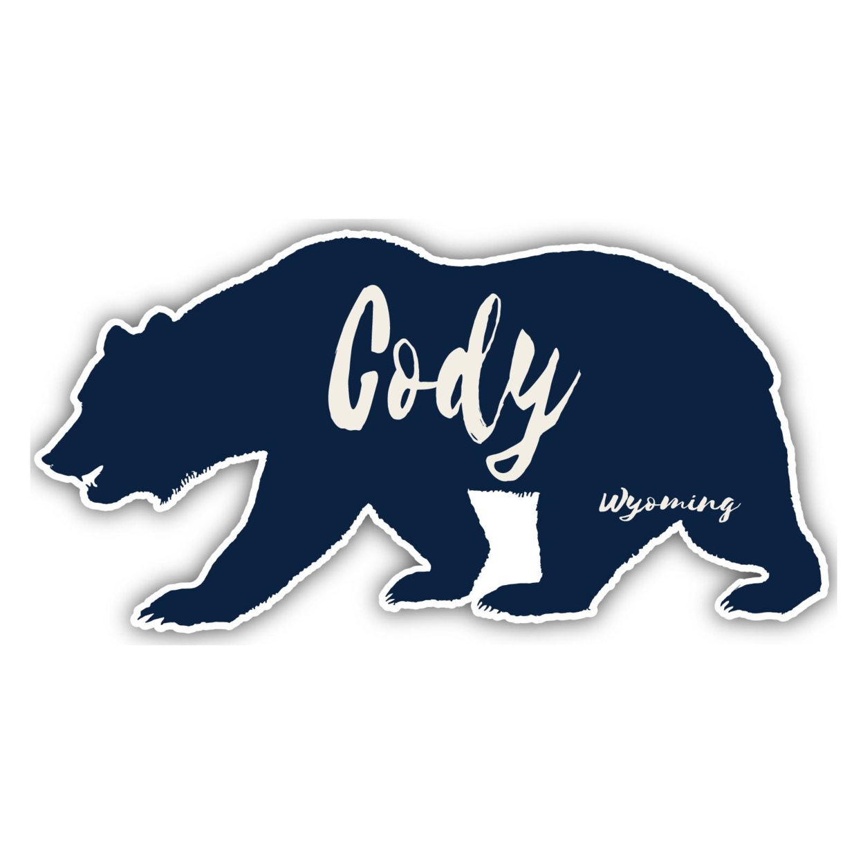 Cody Wyoming Souvenir Decorative Stickers (Choose Theme And Size) - Single Unit, 8-Inch, Bear