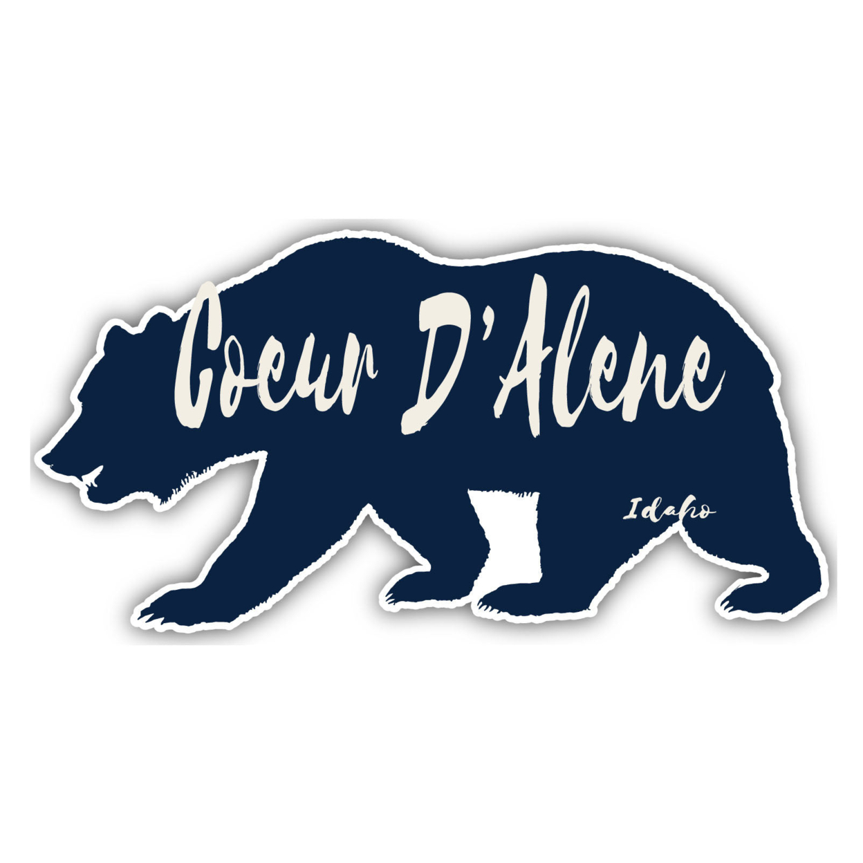 Coeur D'Alene Idaho Souvenir Decorative Stickers (Choose Theme And Size) - Single Unit, 12-Inch, Bear