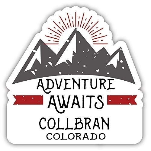 Collbran Colorado Souvenir Decorative Stickers (Choose Theme And Size) - 4-Pack, 8-Inch, Adventures Awaits