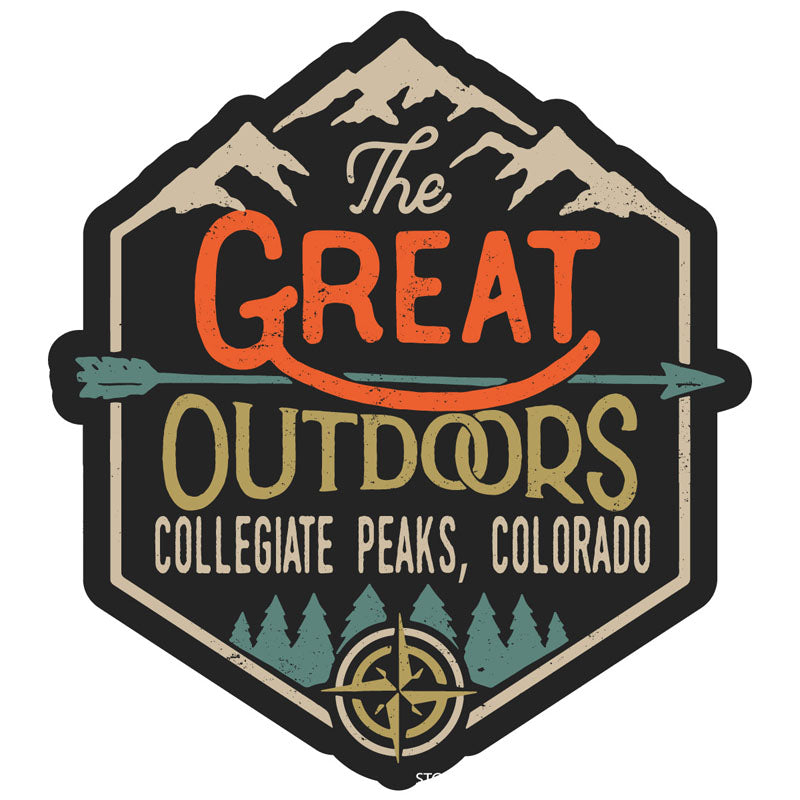 Collegiate Peaks Colorado Souvenir Decorative Stickers (Choose Theme And Size) - 4-Pack, 10-Inch, Great Outdoors