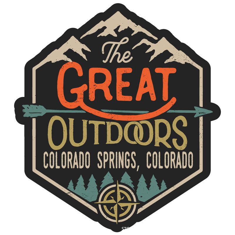 Colorado Springs Colorado Souvenir Decorative Stickers (Choose Theme And Size) - Single Unit, 8-Inch, Great Outdoors