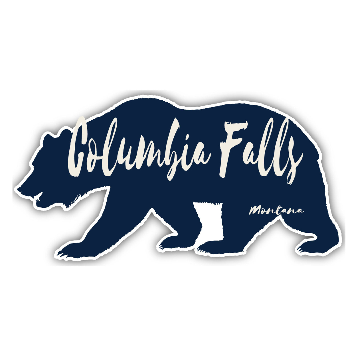 Columbia Falls Montana Souvenir Decorative Stickers (Choose Theme And Size) - Single Unit, 12-Inch, Bear