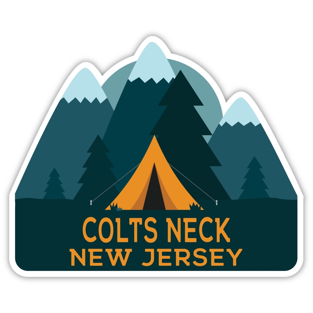 Colts Neck New Jersey Souvenir Decorative Stickers (Choose Theme And Size) - 4-Pack, 6-Inch, Tent