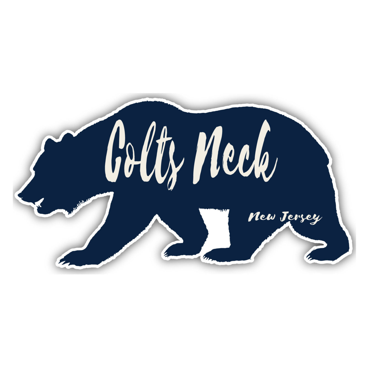 Colts Neck New Jersey Souvenir Decorative Stickers (Choose Theme And Size) - Single Unit, 2-Inch, Bear