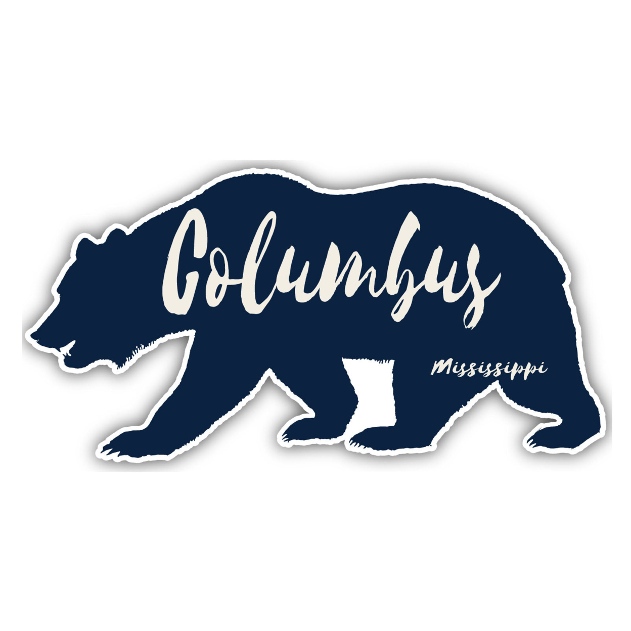 Columbus Mississippi Souvenir Decorative Stickers (Choose Theme And Size) - 4-Pack, 8-Inch, Bear