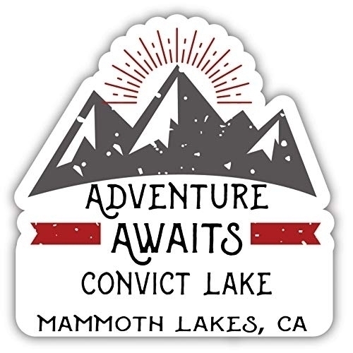 Convict Lake Mammoth Lakes California Souvenir Decorative Stickers (Choose Theme And Size) - 4-Pack, 10-Inch, Adventures Awaits