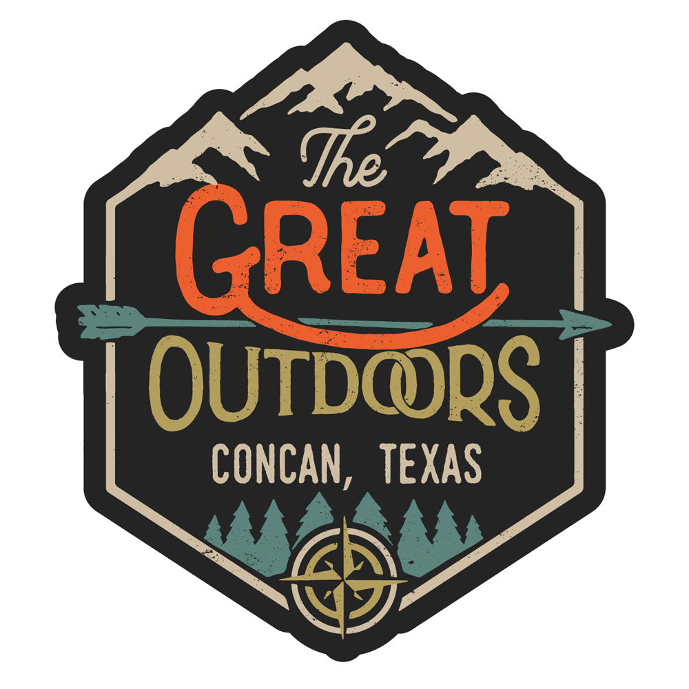 Concan Texas Souvenir Decorative Stickers (Choose Theme And Size) - Single Unit, 8-Inch, Great Outdoors