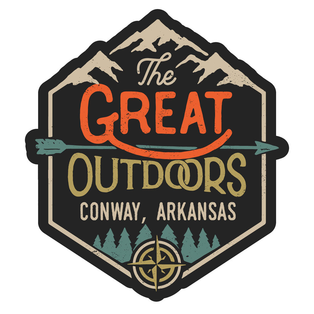 Conway Arkansas Souvenir Decorative Stickers (Choose Theme And Size) - Single Unit, 6-Inch, Great Outdoors