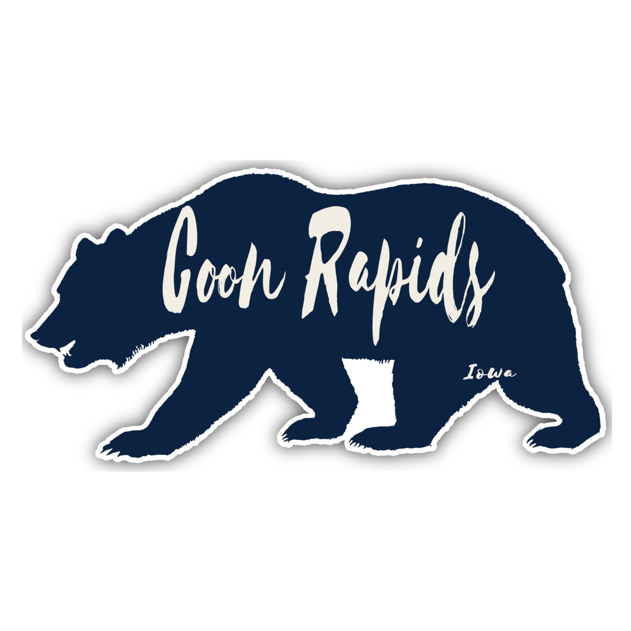 Coon Rapids Iowa Souvenir Decorative Stickers (Choose Theme And Size) - Single Unit, 12-Inch, Bear