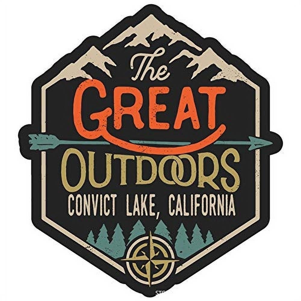 Convict Lake California Souvenir Decorative Stickers (Choose Theme And Size) - 4-Pack, 8-Inch, Great Outdoors