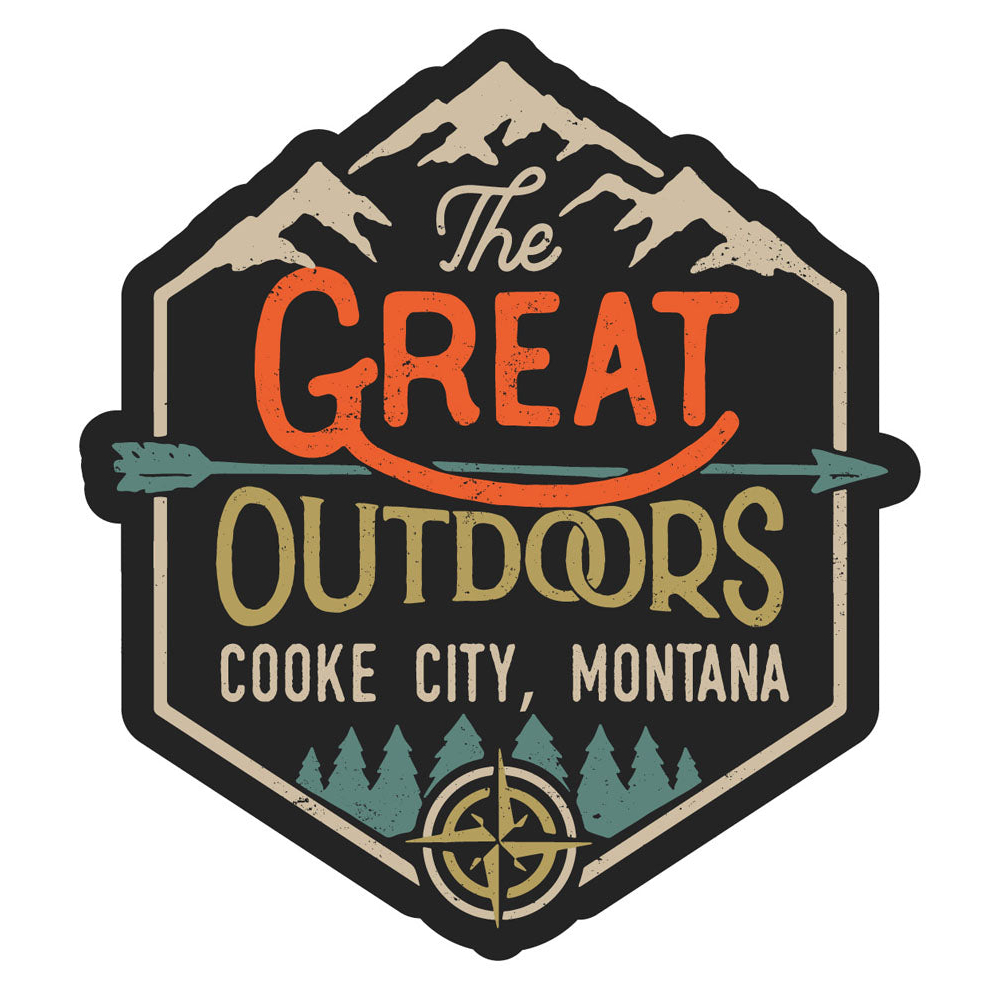 Cooke City Montana Souvenir Decorative Stickers (Choose Theme And Size) - 4-Pack, 12-Inch, Tent