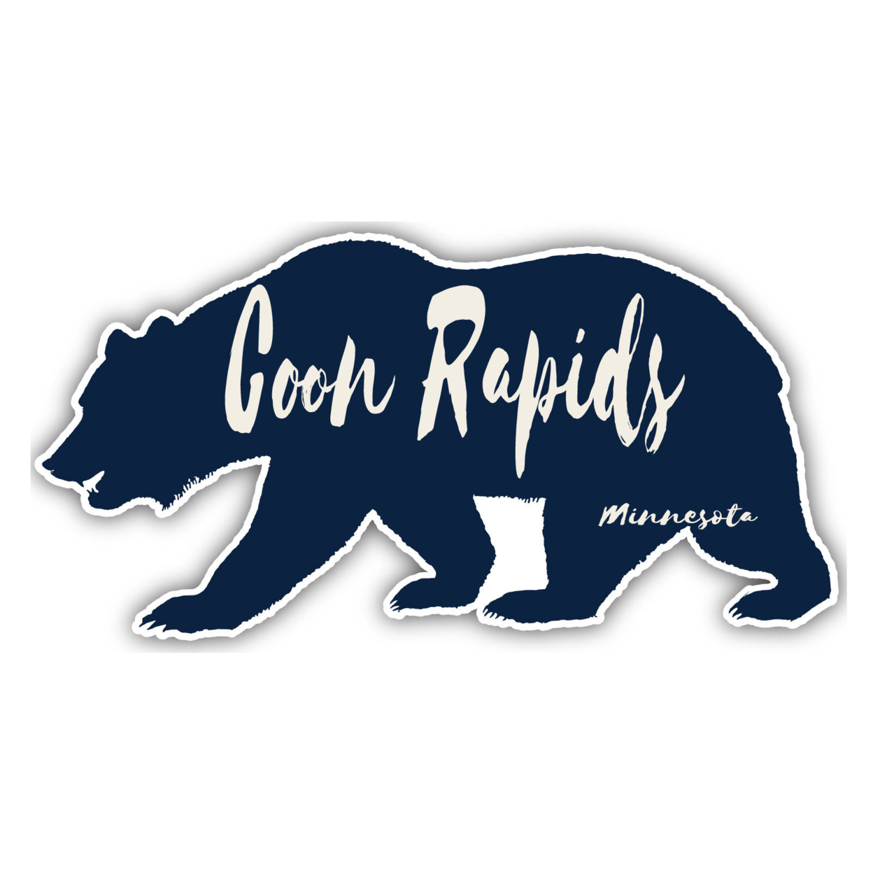 Coon Rapids Minnesota Souvenir Decorative Stickers (Choose Theme And Size) - Single Unit, 8-Inch, Bear