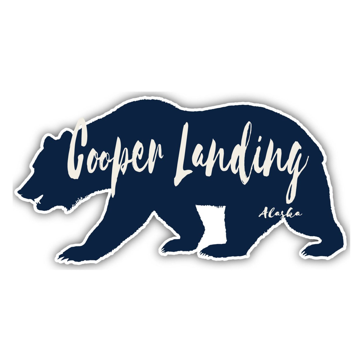 Cooper Landing Alaska Souvenir Decorative Stickers (Choose Theme And Size) - 4-Pack, 8-Inch, Bear