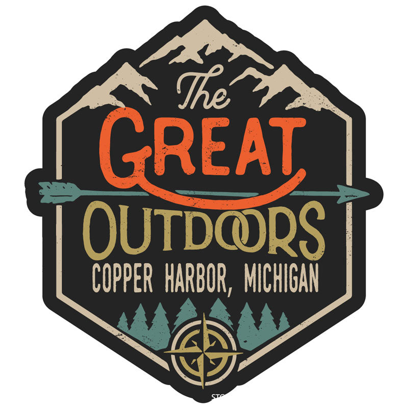 Copper Harbor Michigan Souvenir Decorative Stickers (Choose Theme And Size) - Single Unit, 4-Inch, Great Outdoors