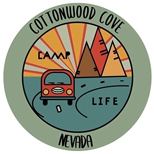 Cottonwood Cove Nevada Souvenir Decorative Stickers (Choose Theme And Size) - 4-Pack, 4-Inch, Camp Life