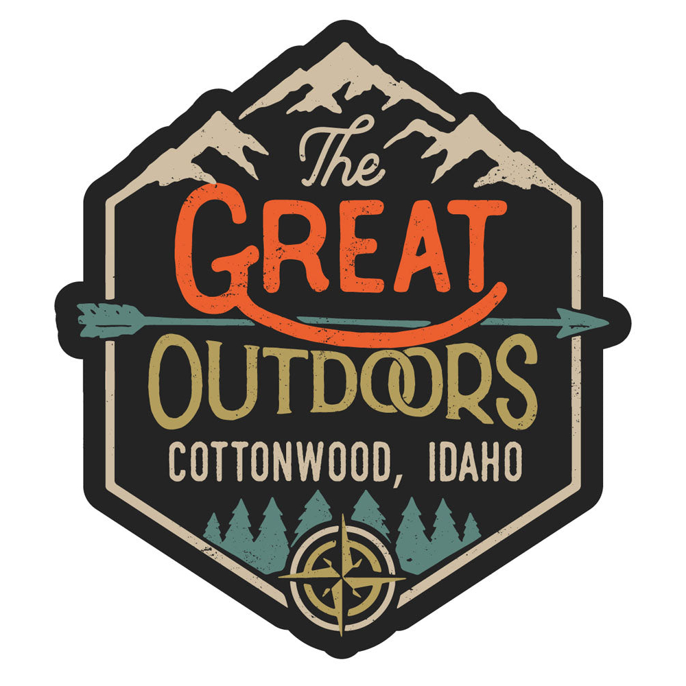 Cottonwood Idaho Souvenir Decorative Stickers (Choose Theme And Size) - Single Unit, 4-Inch, Great Outdoors