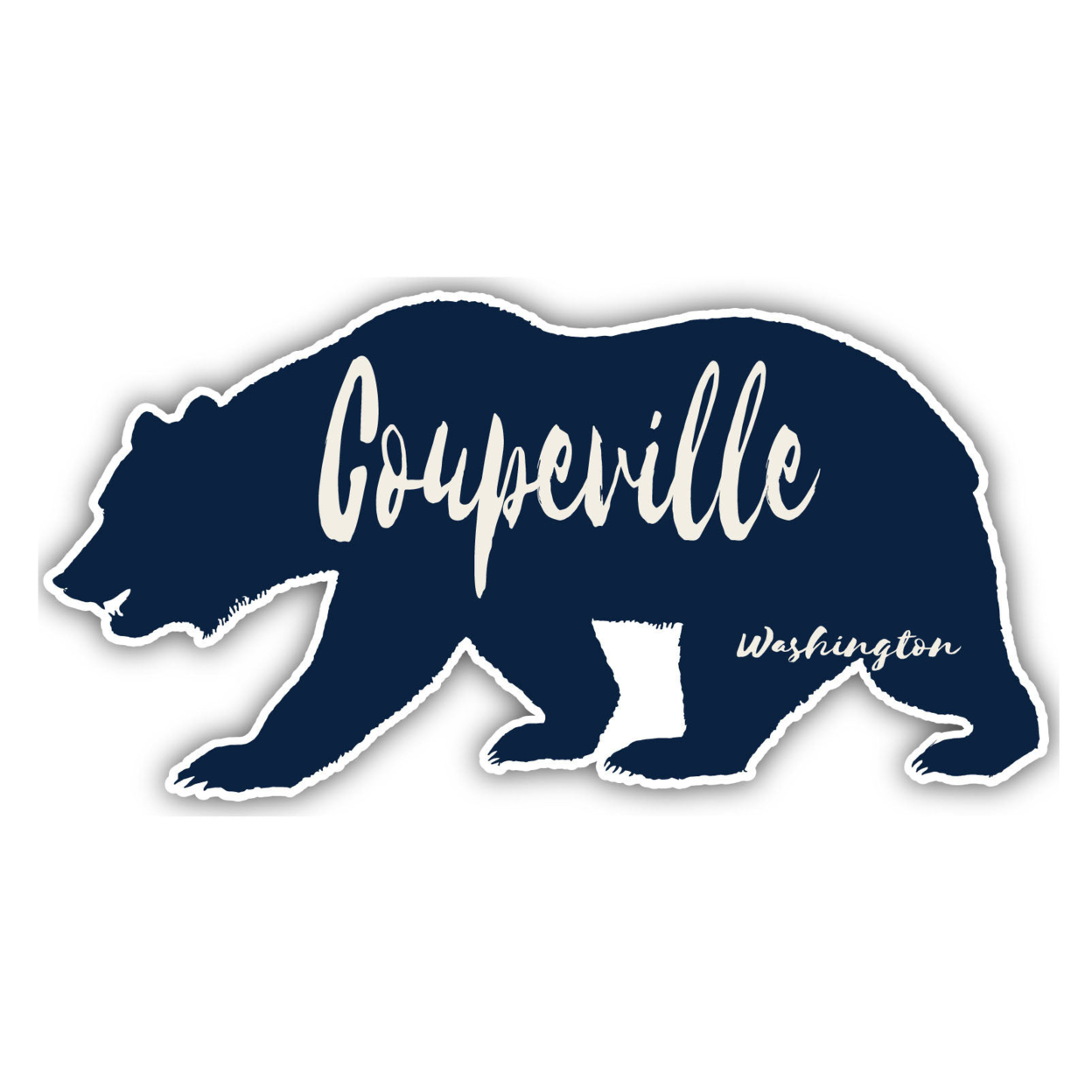 Coupeville Washington Souvenir Decorative Stickers (Choose Theme And Size) - 4-Pack, 4-Inch, Bear