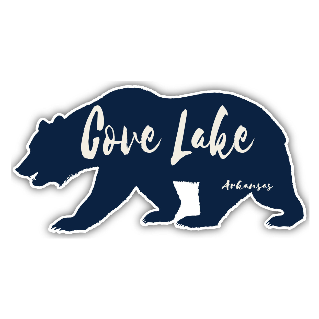 Cove Lake Arkansas Souvenir Decorative Stickers (Choose Theme And Size) - 4-Pack, 8-Inch, Bear