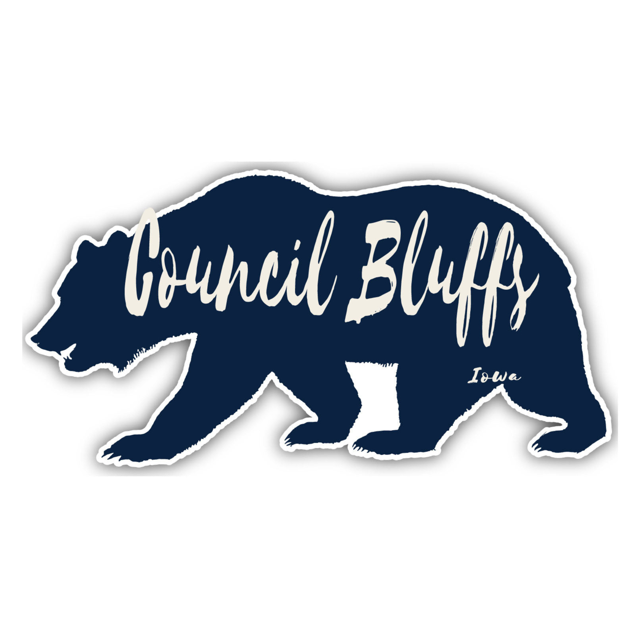 Council Bluffs Iowa Souvenir Decorative Stickers (Choose Theme And Size) - Single Unit, 4-Inch, Adventures Awaits