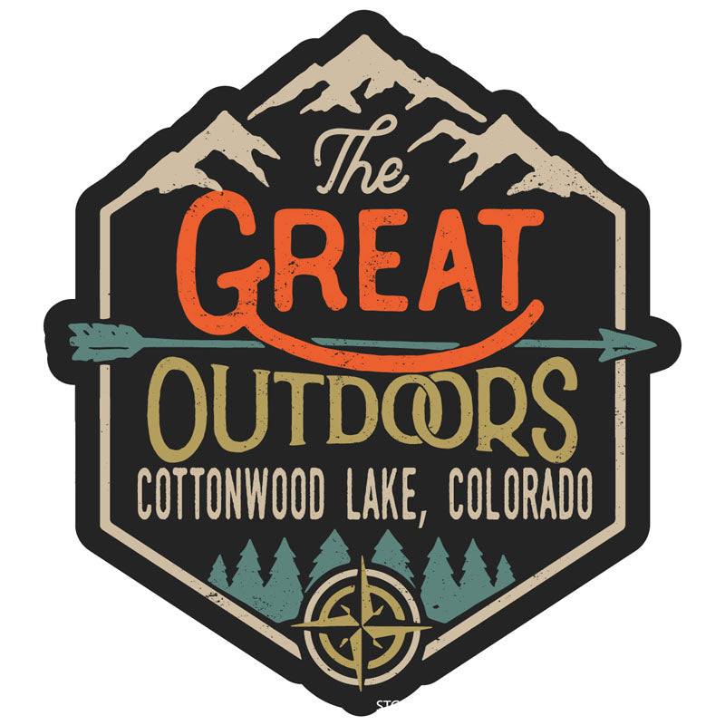 Cottonwood Lake Colorado Souvenir Decorative Stickers (Choose Theme And Size) - Single Unit, 10-Inch, Great Outdoors