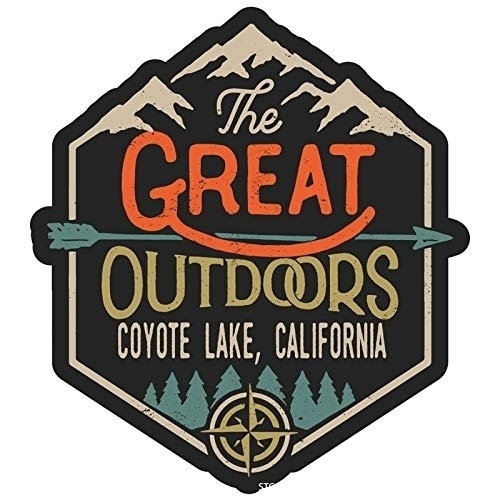 Coyote Lake California Souvenir Decorative Stickers (Choose Theme And Size) - Single Unit, 4-Inch, Great Outdoors