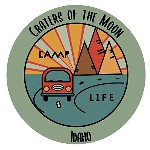 Craters Of The Moon Idaho Souvenir Decorative Stickers (Choose Theme And Size) - Single Unit, 12-Inch, Camp Life