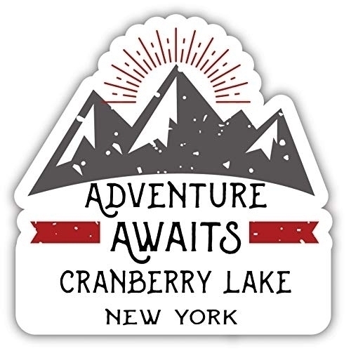 Cranberry Lake New York Souvenir Decorative Stickers (Choose Theme And Size) - 4-Pack, 12-Inch, Adventures Awaits