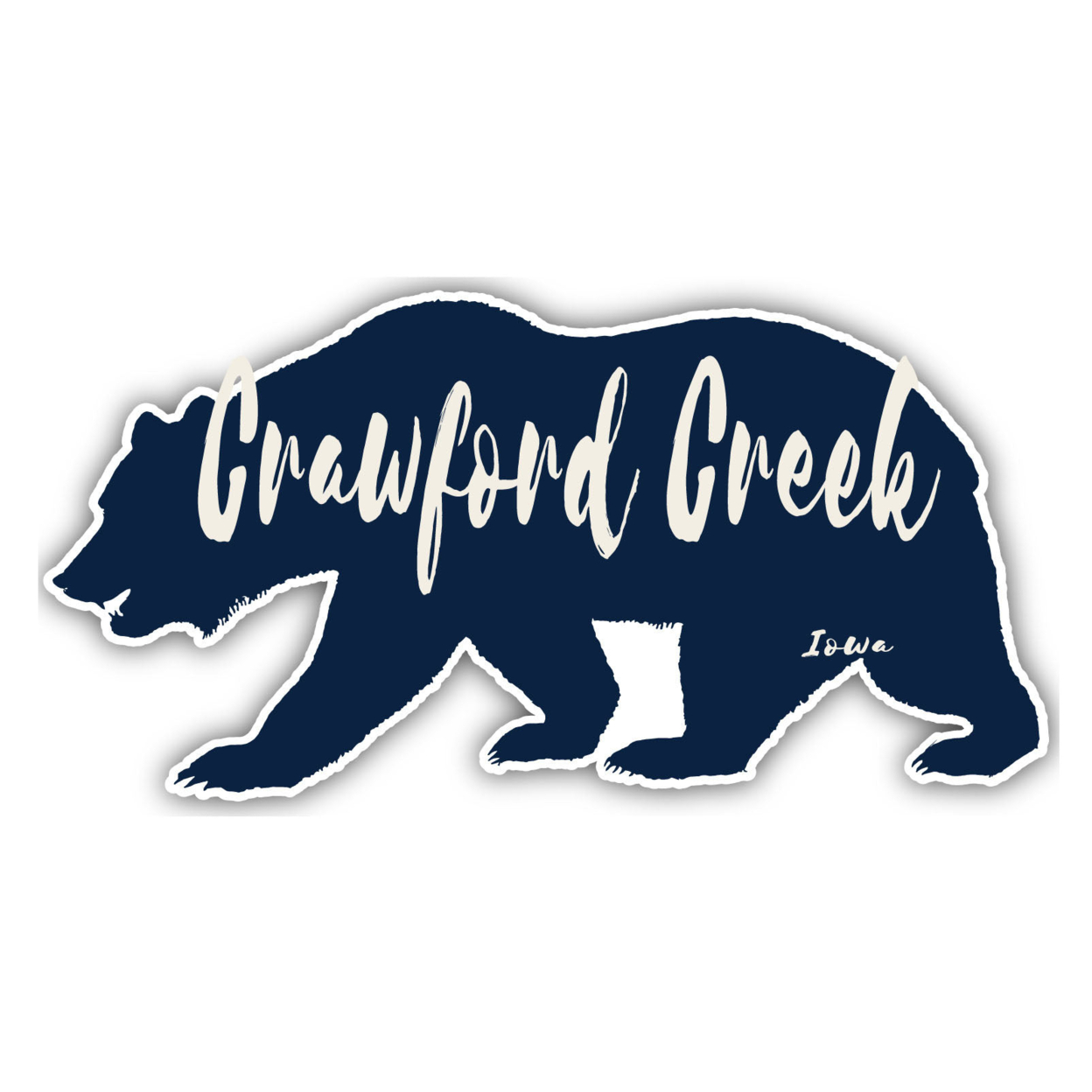 Crawford Creek Iowa Souvenir Decorative Stickers (Choose Theme And Size) - 4-Pack, 10-Inch, Bear