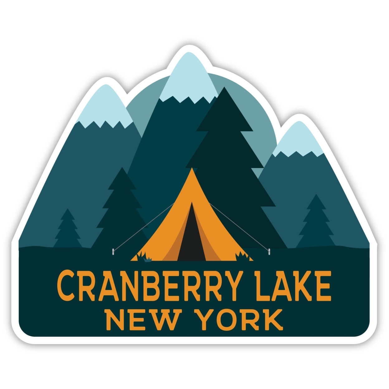 Cranberry Lake New York Souvenir Decorative Stickers (Choose Theme And Size) - 4-Pack, 12-Inch, Tent