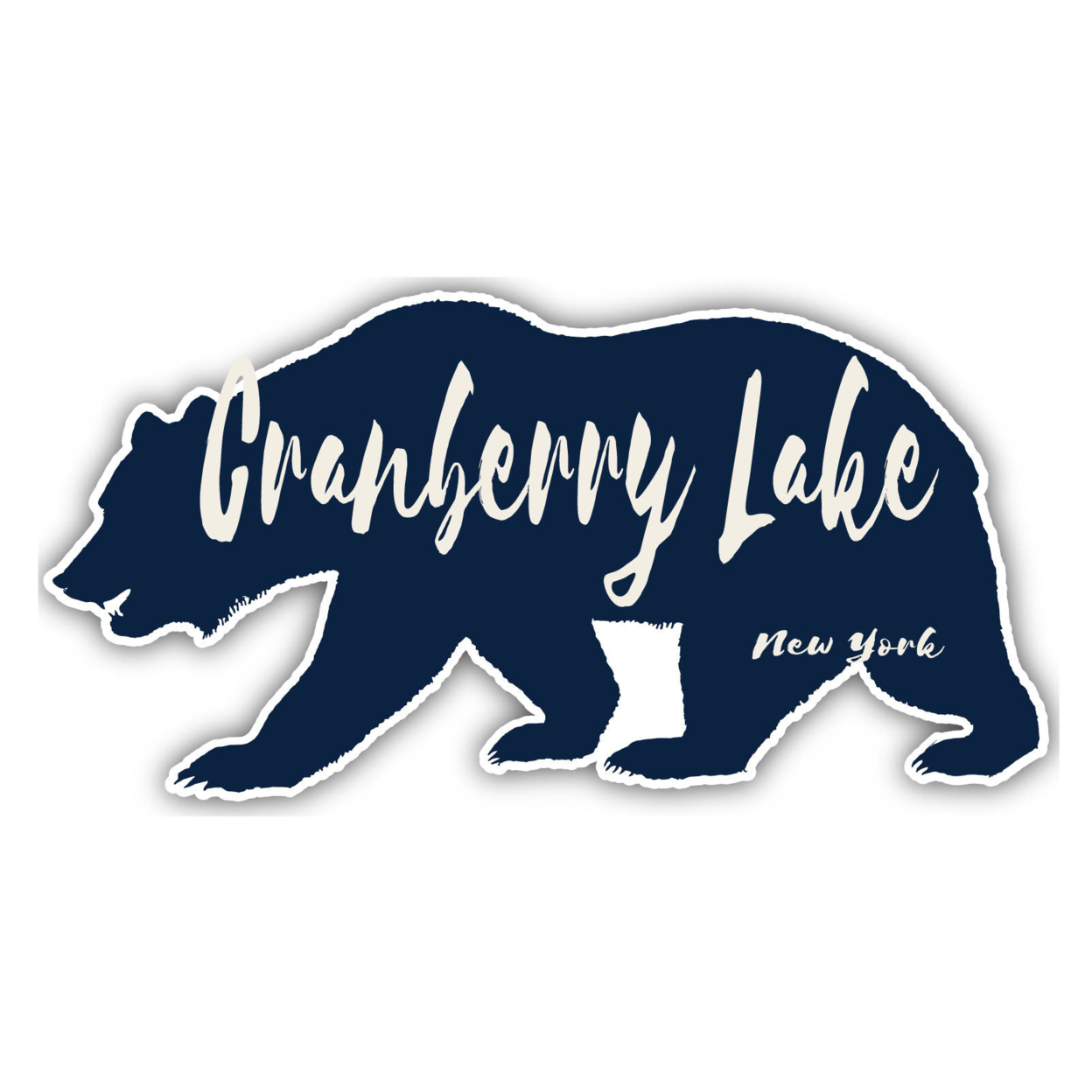 Cranberry Lake New York Souvenir Decorative Stickers (Choose Theme And Size) - Single Unit, 4-Inch, Bear