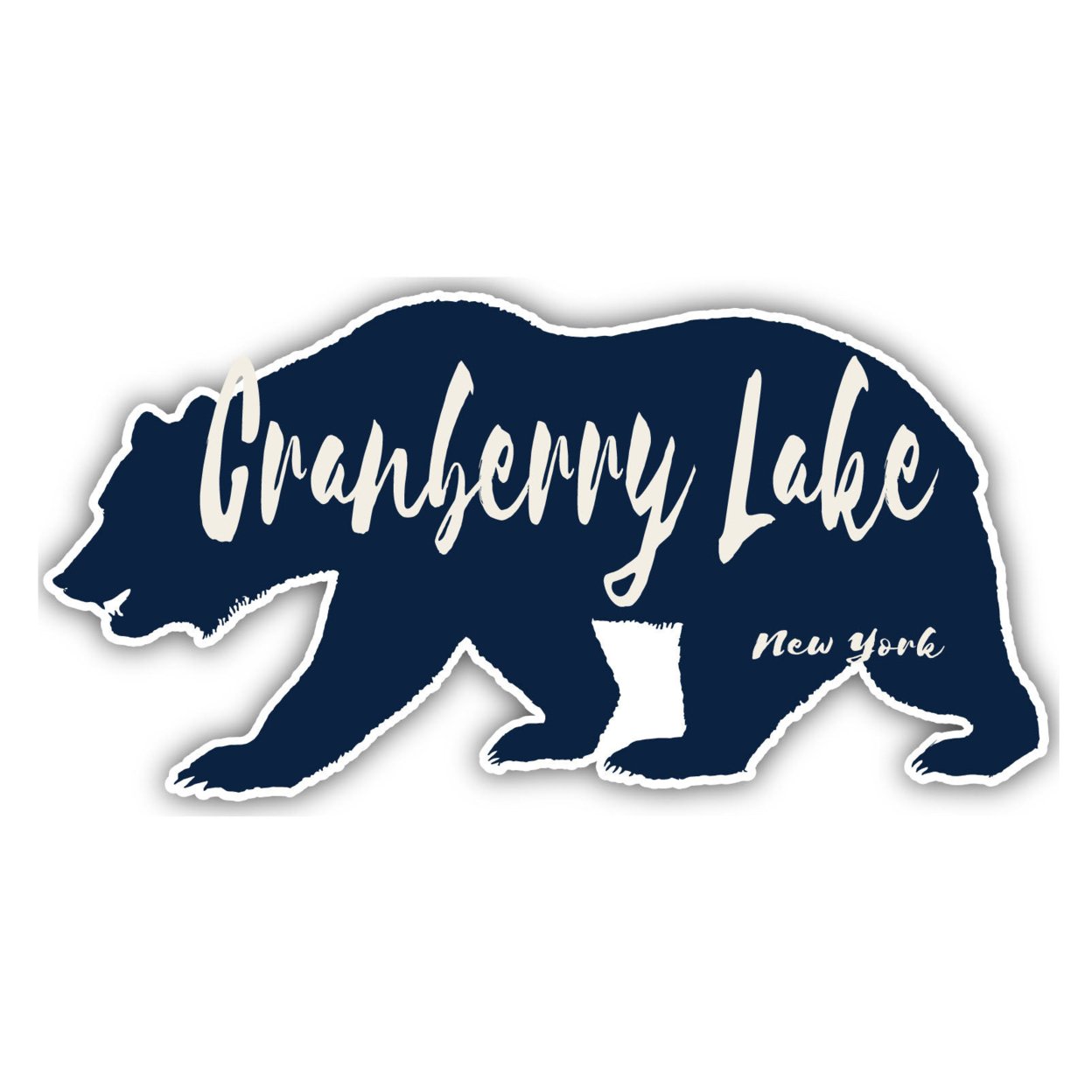 Cranberry Lake New York Souvenir Decorative Stickers (Choose Theme And Size) - 4-Pack, 8-Inch, Bear