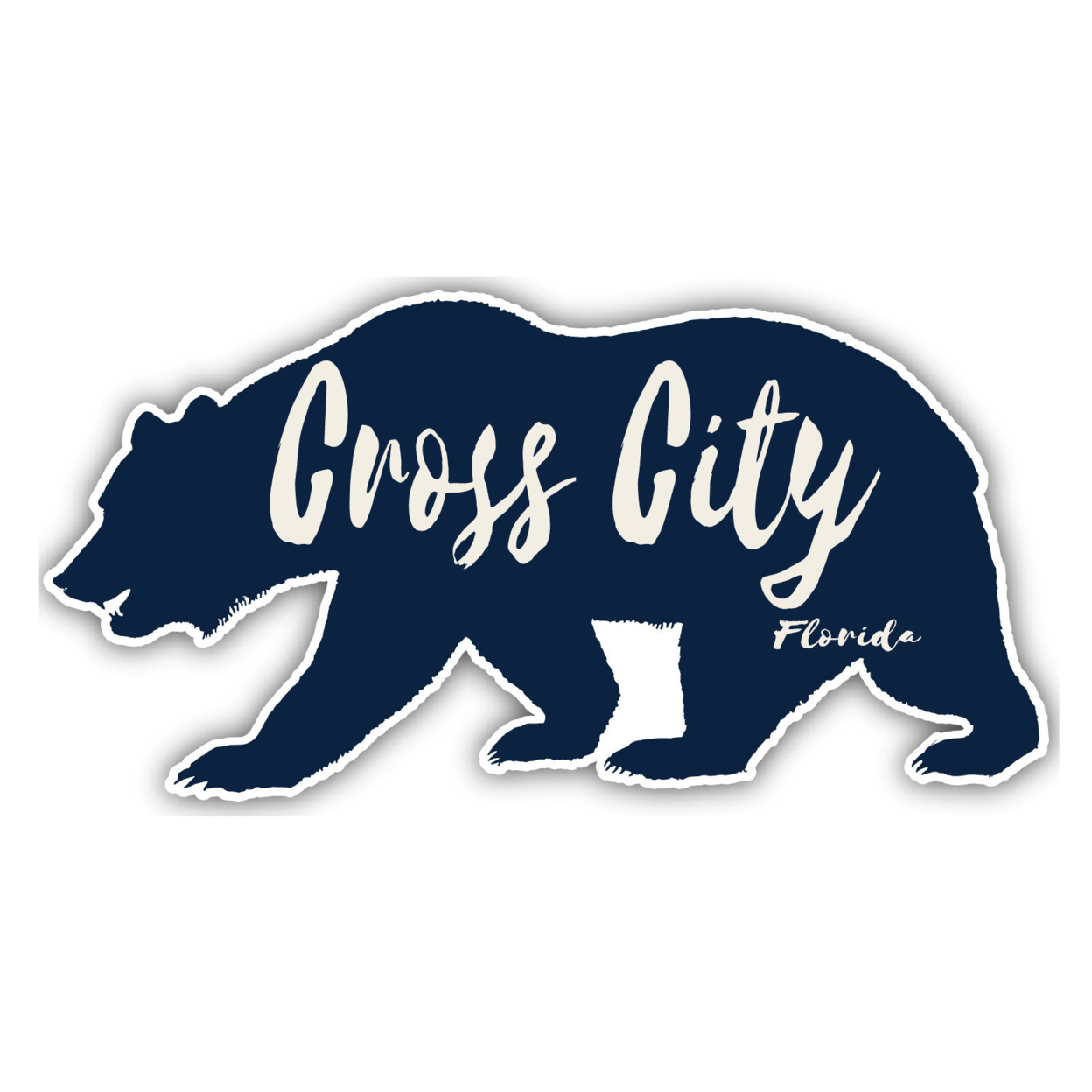 Cross City Florida Souvenir Decorative Stickers (Choose Theme And Size) - 4-Pack, 6-Inch, Bear