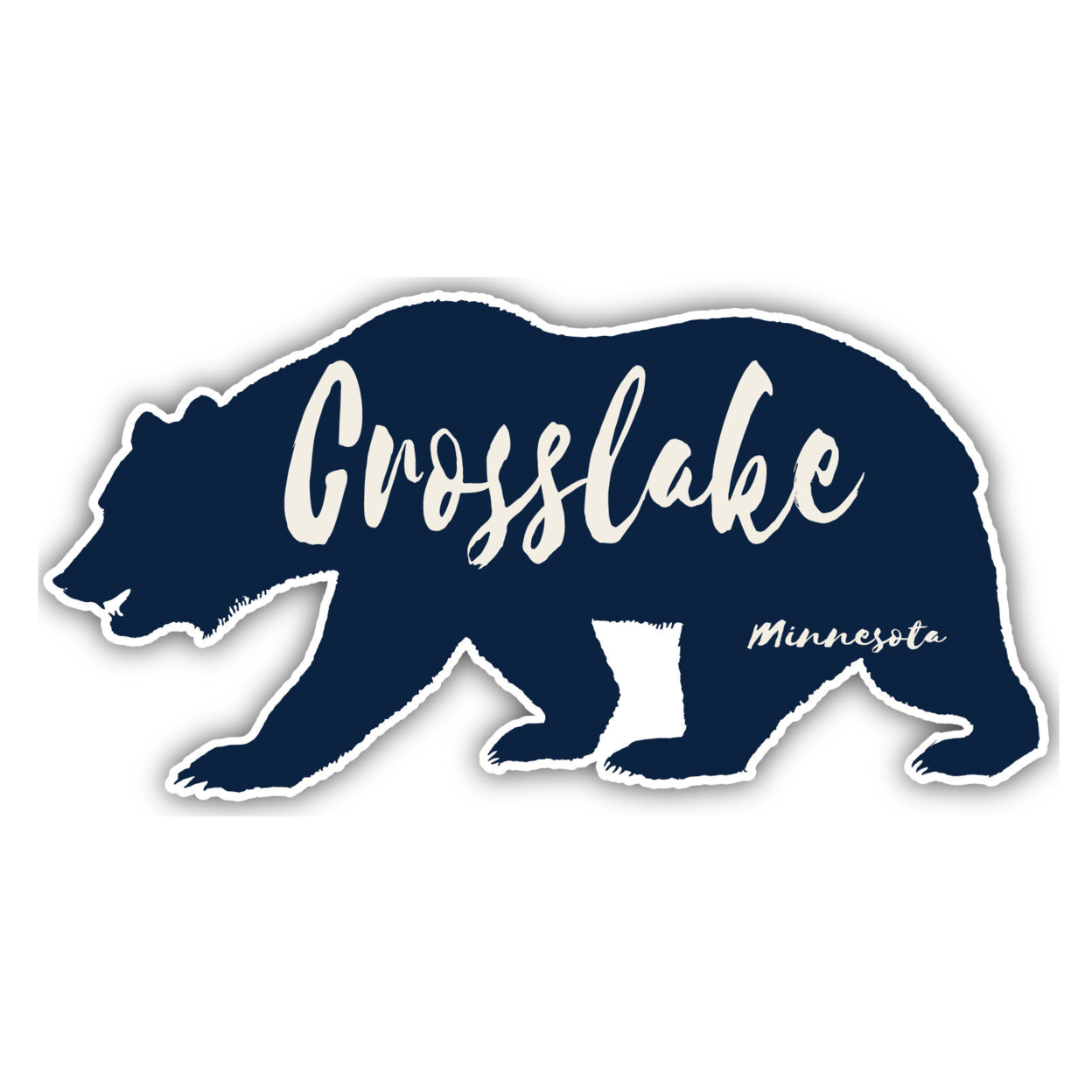 Crosslake Minnesota Souvenir Decorative Stickers (Choose Theme And Size) - Single Unit, 8-Inch, Bear