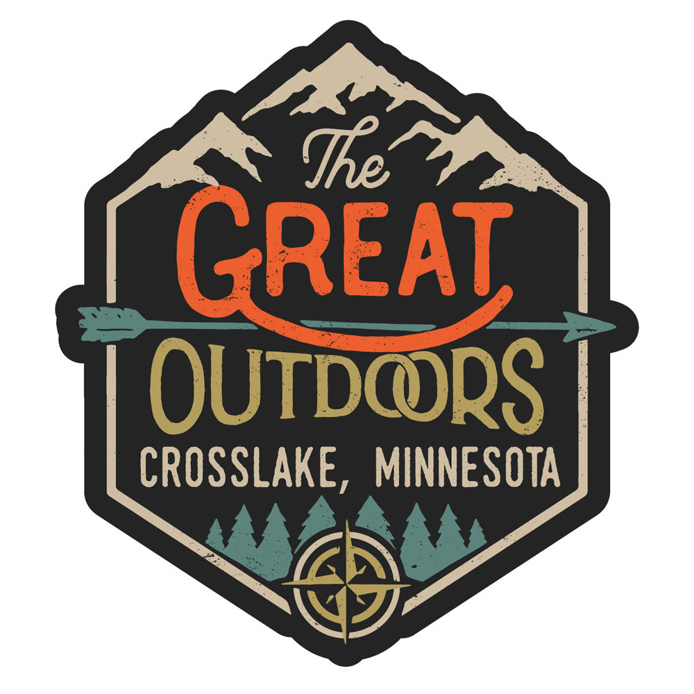 Crosslake Minnesota Souvenir Decorative Stickers (Choose Theme And Size) - 4-Pack, 6-Inch, Great Outdoors