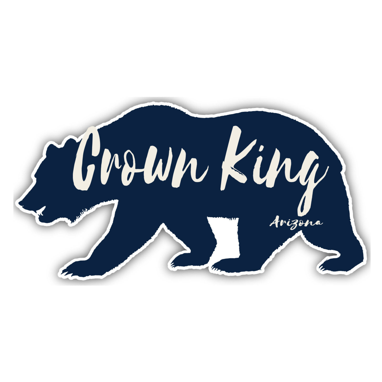 Crown King Arizona Souvenir Decorative Stickers (Choose Theme And Size) - Single Unit, 2-Inch, Bear