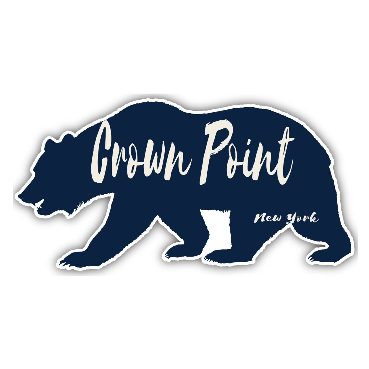 Crown Point New York Souvenir Decorative Stickers (Choose Theme And Size) - Single Unit, 6-Inch, Bear