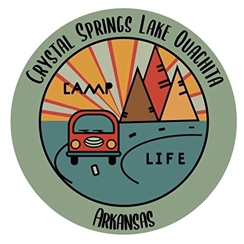 Crystal Springs Lake Ouachita Arkansas Souvenir Decorative Stickers (Choose Theme And Size) - 4-Pack, 10-Inch, Camp Life