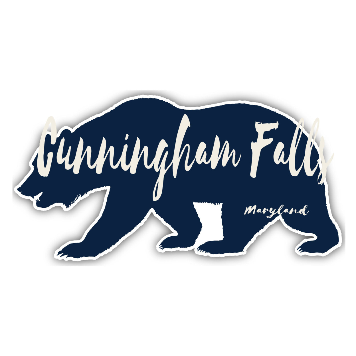 Cunningham Falls Maryland Souvenir Decorative Stickers (Choose Theme And Size) - Single Unit, 10-Inch, Bear