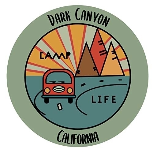 Dark Canyon California Souvenir Decorative Stickers (Choose Theme And Size) - 4-Pack, 6-Inch, Camp Life