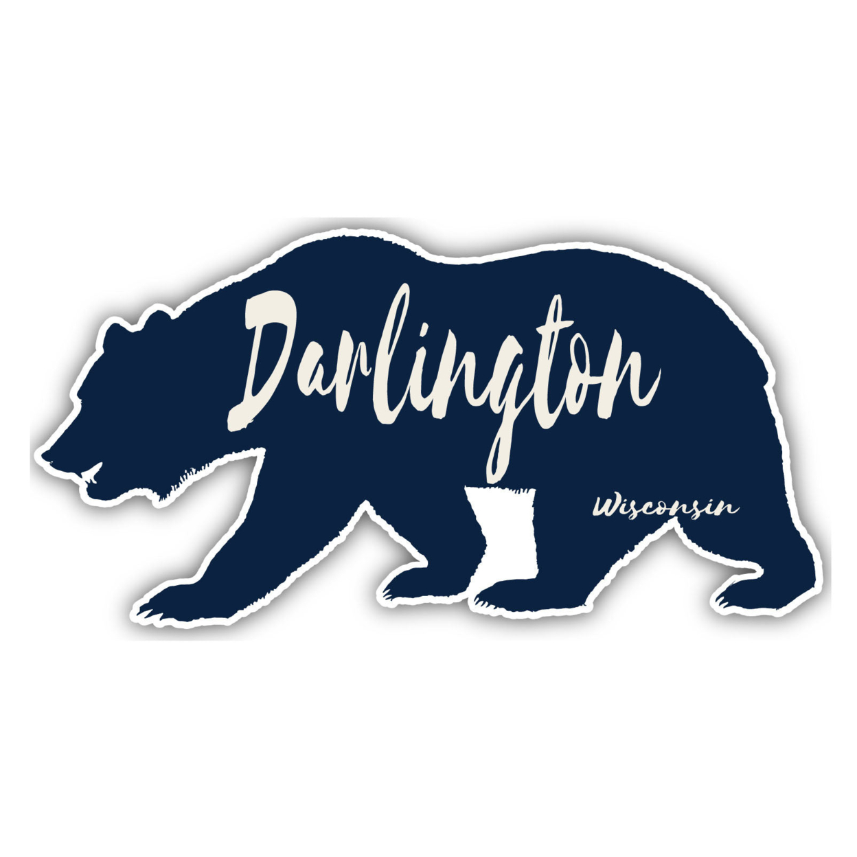Darlington Wisconsin Souvenir Decorative Stickers (Choose Theme And Size) - 4-Pack, 8-Inch, Bear