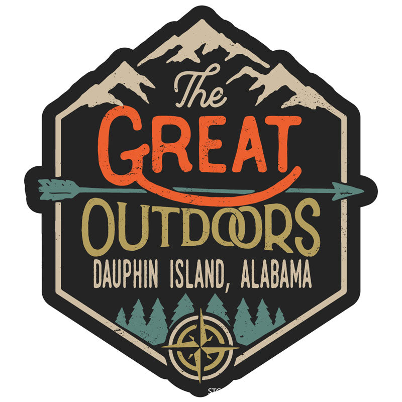 Dauphin Island Alabama Souvenir Decorative Stickers (Choose Theme And Size) - Single Unit, 4-Inch, Great Outdoors