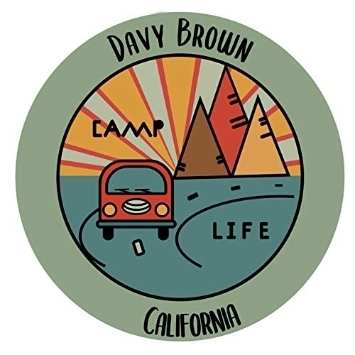 Davy Brown California Souvenir Decorative Stickers (Choose Theme And Size) - 4-Pack, 10-Inch, Camp Life