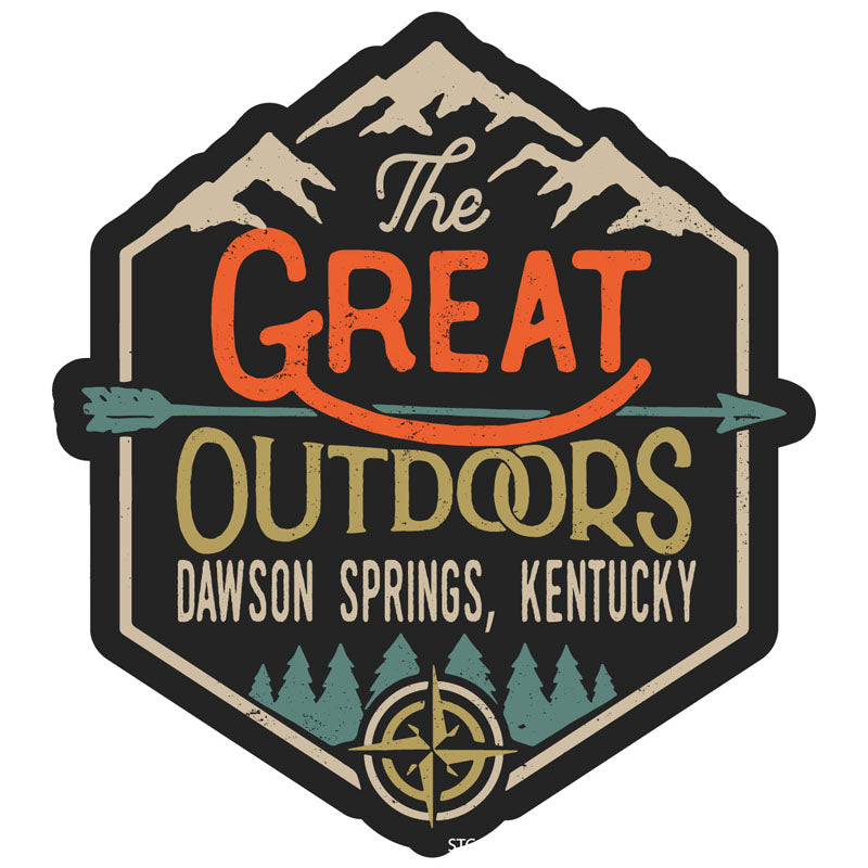 Dawson Springs Kentucky Souvenir Decorative Stickers (Choose Theme And Size) - Single Unit, 6-Inch, Great Outdoors