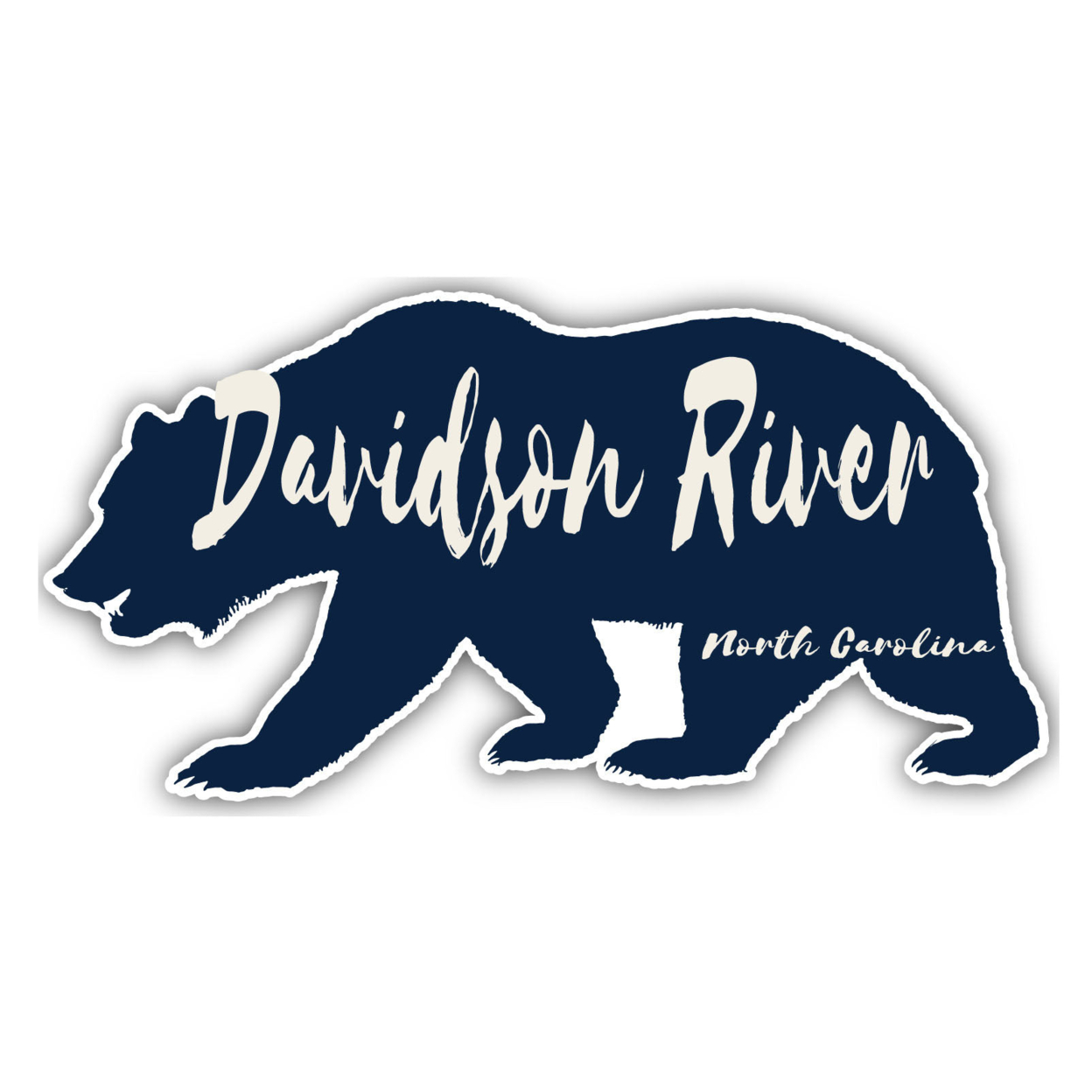 Davidson River North Carolina Souvenir Decorative Stickers (Choose Theme And Size) - Single Unit, 12-Inch, Bear