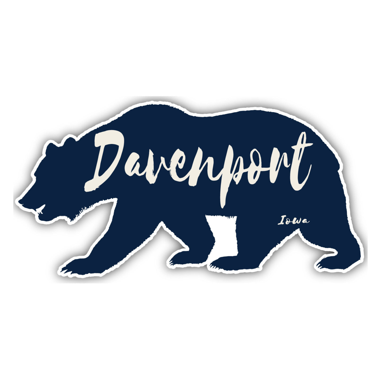 Davenport Iowa Souvenir Decorative Stickers (Choose Theme And Size) - 4-Pack, 10-Inch, Bear